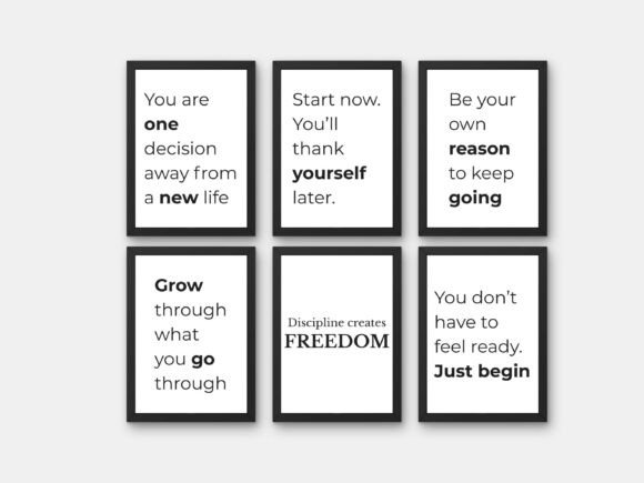 Download Motivational Quote 6 Poster Set Wall Art - Poster Collection