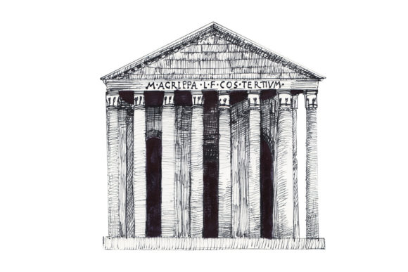 Download Roman Parthenon - Ink Hand-drawn Sketch - Sketch Collection