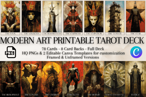 Download Modern Art Printable Tarot Deck 78 Cards - Card Collection